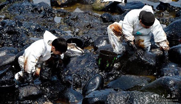 台湾一艘货柜船搁浅 重油泄漏污染