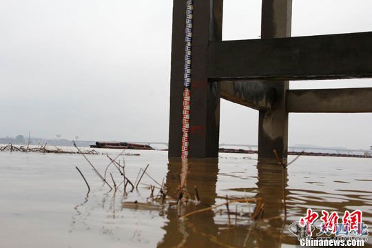 3月9日，赣江吉安站的水位已经开始逼近警戒线。李建平 摄