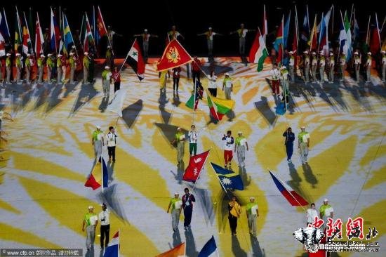 8月28日晚间，第二届夏季青年奥林匹克运动会在南京闭幕。图片来源：CFP视觉中国